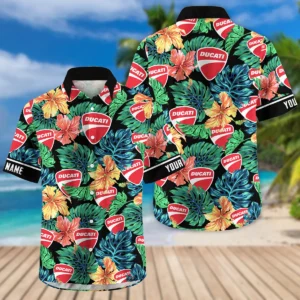Triumph Motorcycles Exclusive Logo Hawaian Shirt QTVA220425HW04DUC - Black