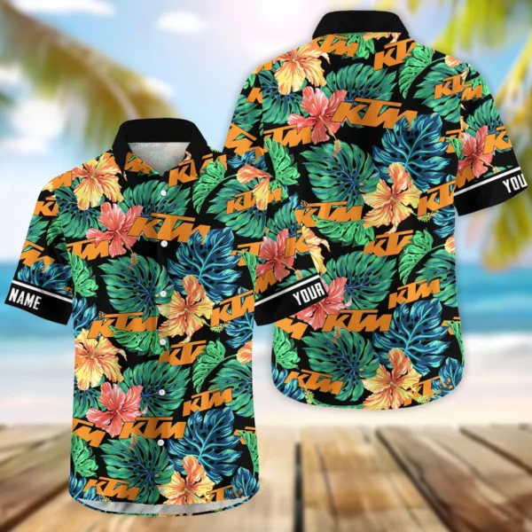 KTM Exclusive Logo Hawaian Shirt QTVA220425HW04KTM - Black