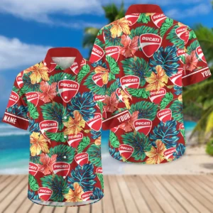 Triumph Motorcycles Exclusive Logo Hawaian Shirt QTVA220425HW04DUC - Dark Brick Red