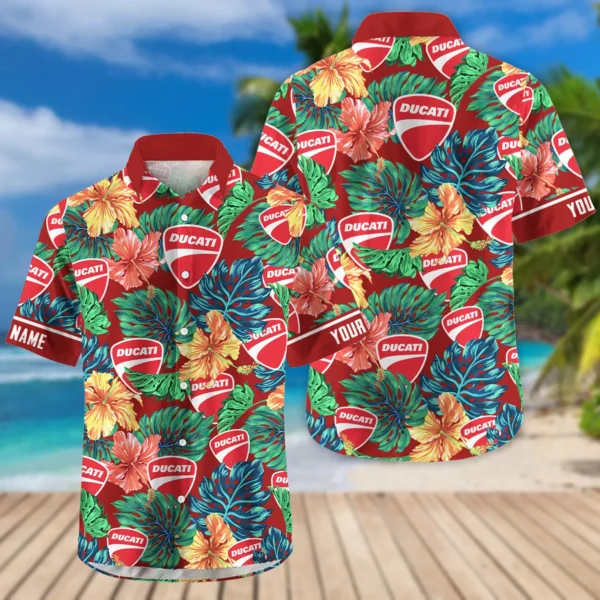 Triumph Motorcycles Exclusive Logo Hawaian Shirt QTVA220425HW04DUC - Dark Brick Red