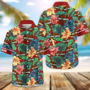 Triumph Motorcycles Exclusive Logo Hawaian Shirt QTVA220425HW04HD - Dark Brick Red