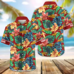 Indian Motorcycles Exclusive Logo Hawaian Shirt QTVA220425HW04IND - Dark Brick Red