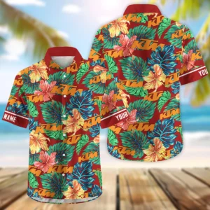 KTM Exclusive Logo Hawaian Shirt QTVA220425HW04KTM - Dark Brick Red