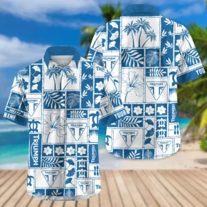 Triumph Motorcycles Exclusive Logo Hawaian Shirt QTVA150425HWTRI - Dark Blue