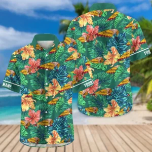 Indian Motorcycles Exclusive Logo Hawaian Shirt QTVA220425HW04IND - Deep Green
