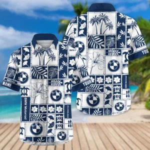 BMW Motorrad Exclusive Logo Hawaian Shirt QTVA150425HWBMW - Navy Blue