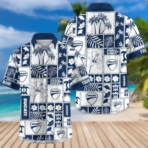 Ducati Exclusive Logo Hawaian Shirt QTVA150425HWDUC - Navy Blue
