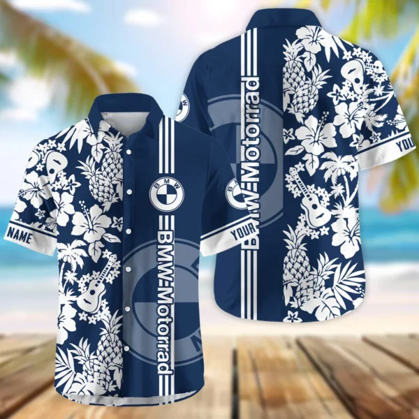 BMW Motorrad Exclusive Logo Hawaian Shirt QTVA160425HW02BMW - Navy Blue