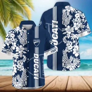 Ducati Exclusive Logo Hawaian Shirt QTVA160425HW02DUC - Navy Blue