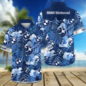 BMW Motorrad Exclusive Logo Hawaian Shirt QTVA210425HW03BMW - Navy Blue