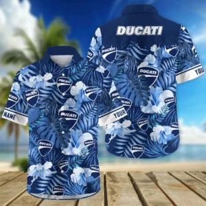 Ducati Exclusive Logo Hawaian Shirt QTVA210425HW03DUC - Navy Blue