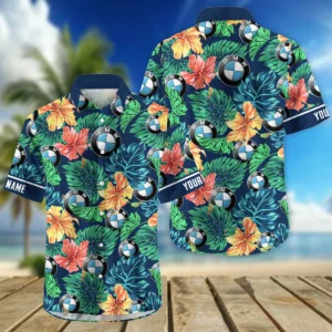 Triumph Motorcycles Exclusive Logo Hawaian Shirt QTVA220425HW04BMW - Navy Blue