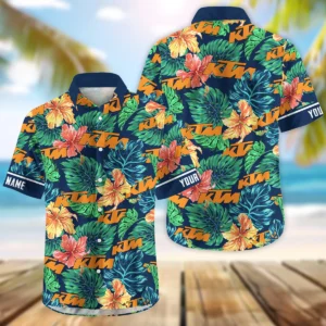KTM Exclusive Logo Hawaian Shirt QTVA220425HW04KTM - Navy Blue