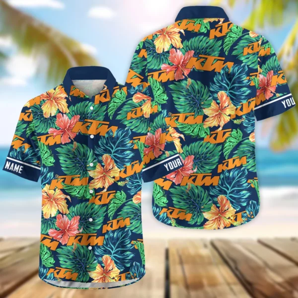 KTM Exclusive Logo Hawaian Shirt QTVA220425HW04KTM - Navy Blue