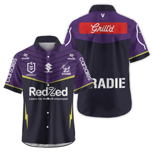 Melbourne Storm NRL Exclusive Logo Hawaiian Shirt QTVA050625NRL01MEL-HW