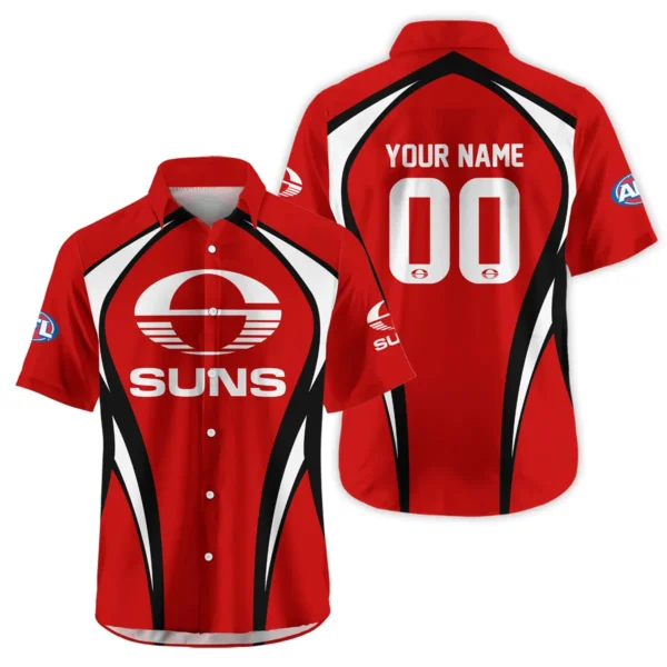 Gold Coast SUNS AFL Exclusive Logo Hawaiian Shirt QTVA250625AFL03GCFC-HW