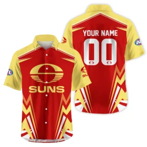 Gold Coast SUNS AFL Exclusive Logo Hawaiian Shirt QTVA270625AFL04GCFC-HW
