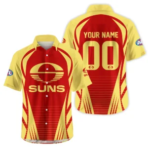 Gold Coast SUNS AFL Exclusive Logo Hawaiian Shirt QTVA280625AFL05GCFC-HW