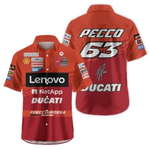 Francesco Bagnaia Ducati Lenovo Team Exclusive Logo Hawaiian Shirt QTVAGP060625A5DUC-HW