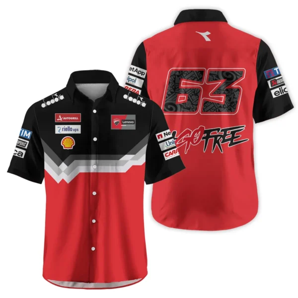 Francesco Bagnaia Ducati Lenovo Team Exclusive Logo Hawaiian Shirt QTVAGP110625A13DUC-HW
