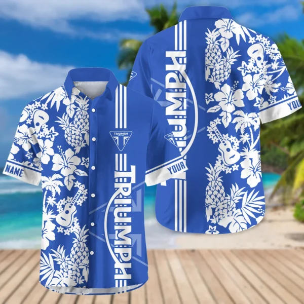 Triumph Motorcycles Exclusive Logo Hawaian Shirt QTVA160425HW02TRI - Royal Blue