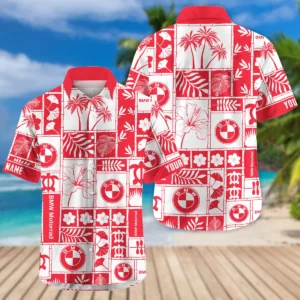 BMW Motorrad Exclusive Logo Hawaian Shirt QTVA150425HWBMW - Red