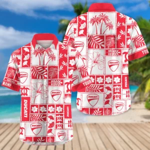 Ducati Exclusive Logo Hawaian Shirt QTVA150425HWDUC - Red