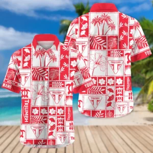 Triumph Motorcycles Exclusive Logo Hawaian Shirt QTVA150425HWTRI - Red