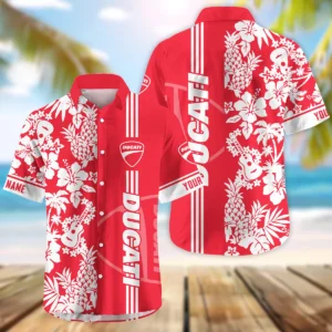Ducati Exclusive Logo Hawaian Shirt QTVA160425HW02DUC - Red