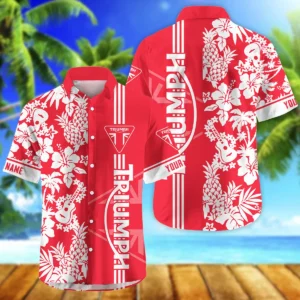 Triumph Motorcycles Exclusive Logo Hawaian Shirt QTVA160425HW02TRI - Red