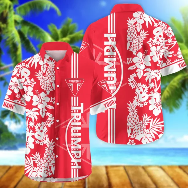 Triumph Motorcycles Exclusive Logo Hawaian Shirt QTVA160425HW02TRI - Red
