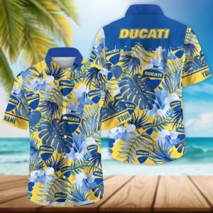 Ducati Exclusive Logo Hawaian Shirt QTVA210425HW03DUC - Yeallow