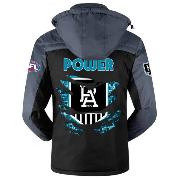 Port Adelaide Power Exclusive Logo Plush Charging Suit AFL QTVA240625AFL02PORT - Black - Image 3