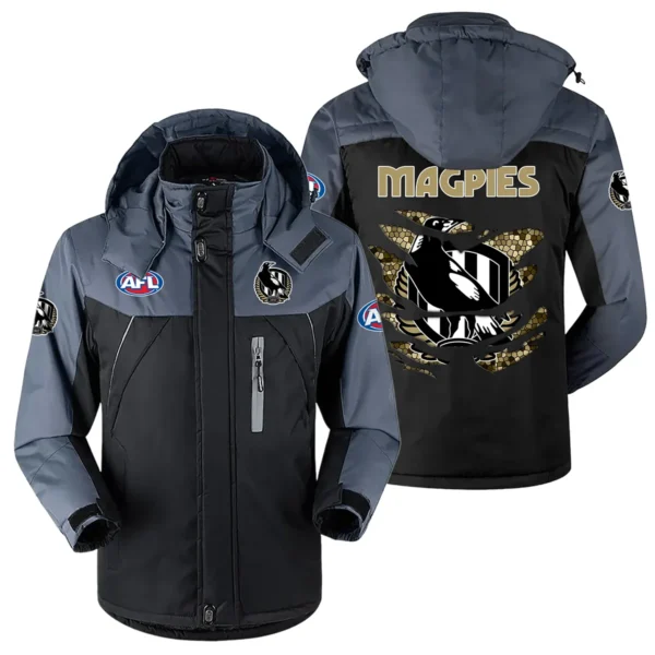 Collingwood Magpies Exclusive Logo Plush Charging Suit AFL QTVA240625AFL02COLL - Black