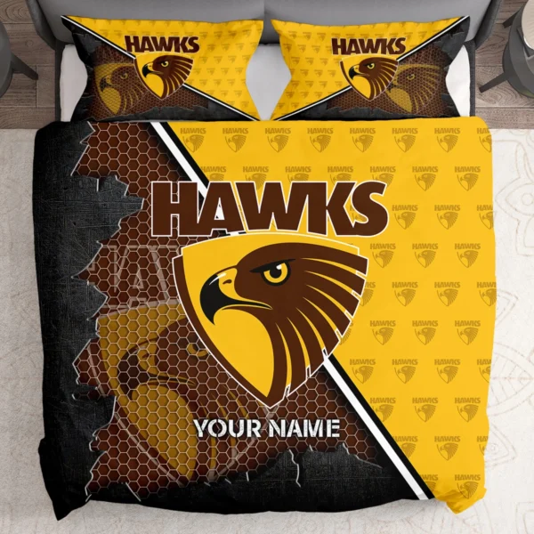 AFL Hawthorn Hawks Bedding Set Gift For Fans – HOAFL070725BD01HAW - Image 2