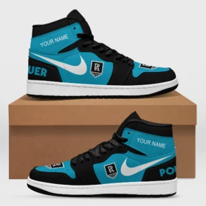 AFL Port Adelaide Power Air Jordan 1 High Custom Gift For Fans – HOAFL240725AJ01PORT - Black
