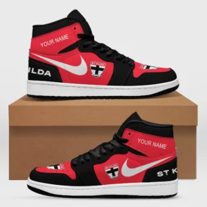 AFL St Kilda Saints Air Jordan 1 High Custom Gift For Fans – HOAFL240725AJ01STK - Black