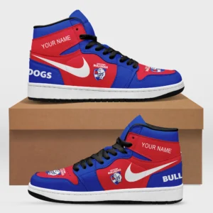 AFL Western Bulldogs Air Jordan 1 High Custom Gift For Fans – HOAFL240725AJ01WB - Black