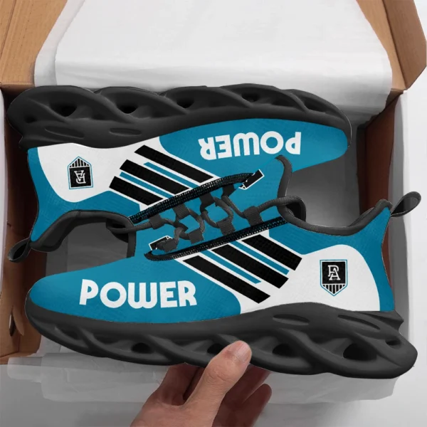AFL Port Adelaide Power Max Soul Shoes Gift For Fans – HOAFL250725MS01PORT - Black - Image 2