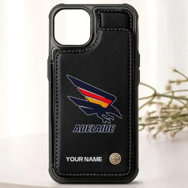 AFL Adelaide Crows Personalized Name - Leather Flip Wallet Phone Case HOAFL010725LPC01ADEL - Black - Image 3