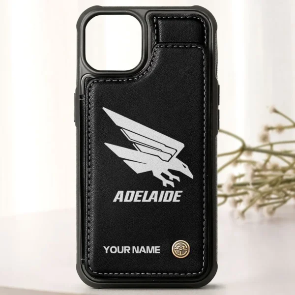 AFL Adelaide Crows Personalized Name - Leather Flip Wallet Phone Case HOAFL010725LPC02ADEL - Black - Image 3