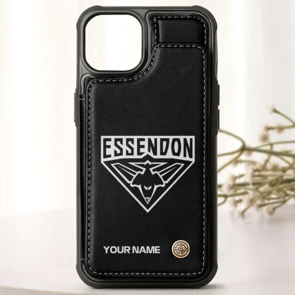 AFL Essendon Bombers Personalized Name - Leather Flip Wallet Phone Case HOAFL010725LPC02ESS - Black - Image 3