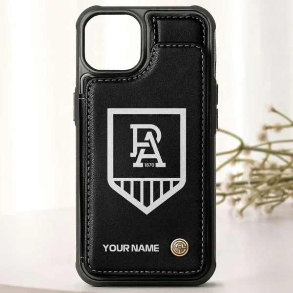 AFL Port Adelaide Power Personalized Name - Leather Flip Wallet Phone Case HOAFL010725LPC02PORT - Black - Image 3