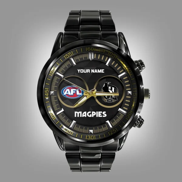 AFL Collingwood Magpies Stainless Steel Watch Gift For Fans – HOAFL210725WA01COLL - Image 2