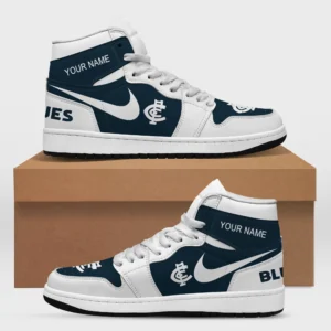 AFL Carlton Blues Air Jordan 1 High Custom Gift For Fans – HOAFL240725AJ01CARL - White