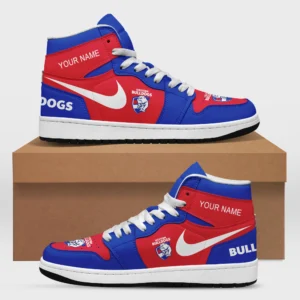 AFL Western Bulldogs Air Jordan 1 High Custom Gift For Fans – HOAFL240725AJ01WB - White