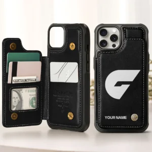 AFL GWS Giants Personalized Name - Leather Flip Wallet Phone Case HOAFL010725LPC02GWS - Black