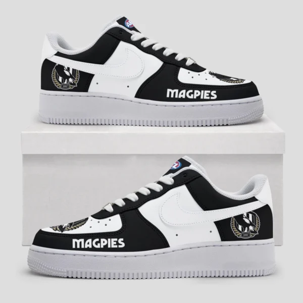 AFL Collingwood Magpies Custom Air Low-Top Sneakers Gift For Fans – HOAFL100725AF01COLL - Image 2