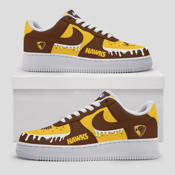 AFL Hawthorn Hawks Custom Air Low-Top Sneakers Gift For Fans – HOAFL110725AF01HAW - Image 3