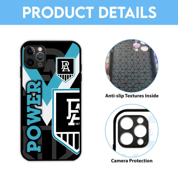 AFL Port Adelaide Power Phone Case – Dustproof, Scratch & Shock Resistant – HOAFL270625PC01PORT - Image 6